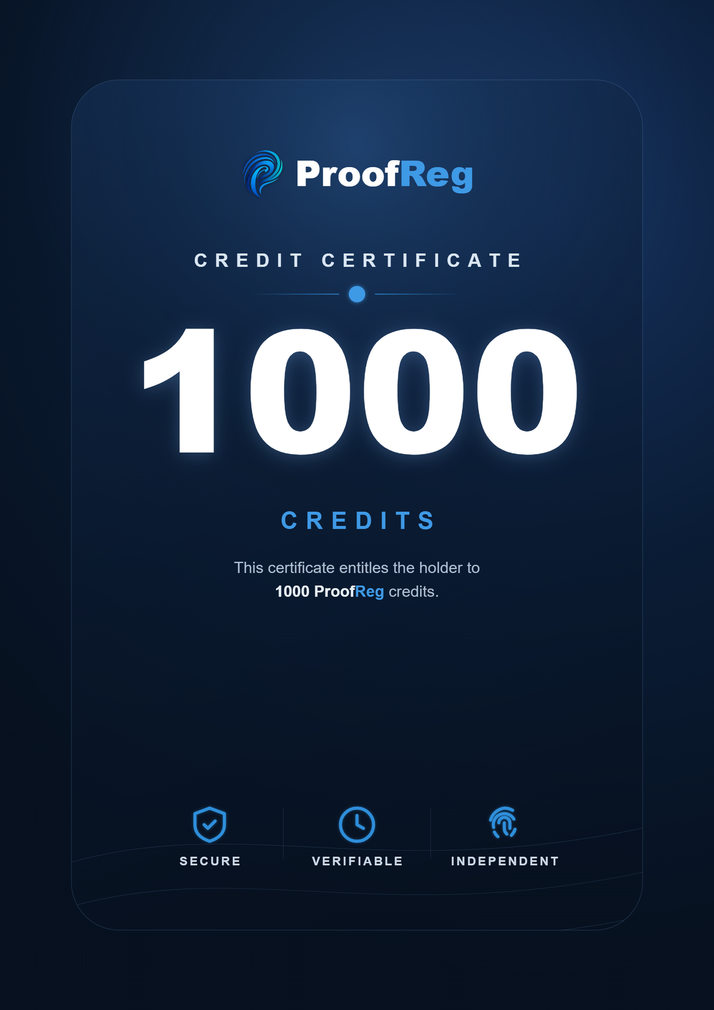 1000 kredytów rejestracyjnych ProofReg