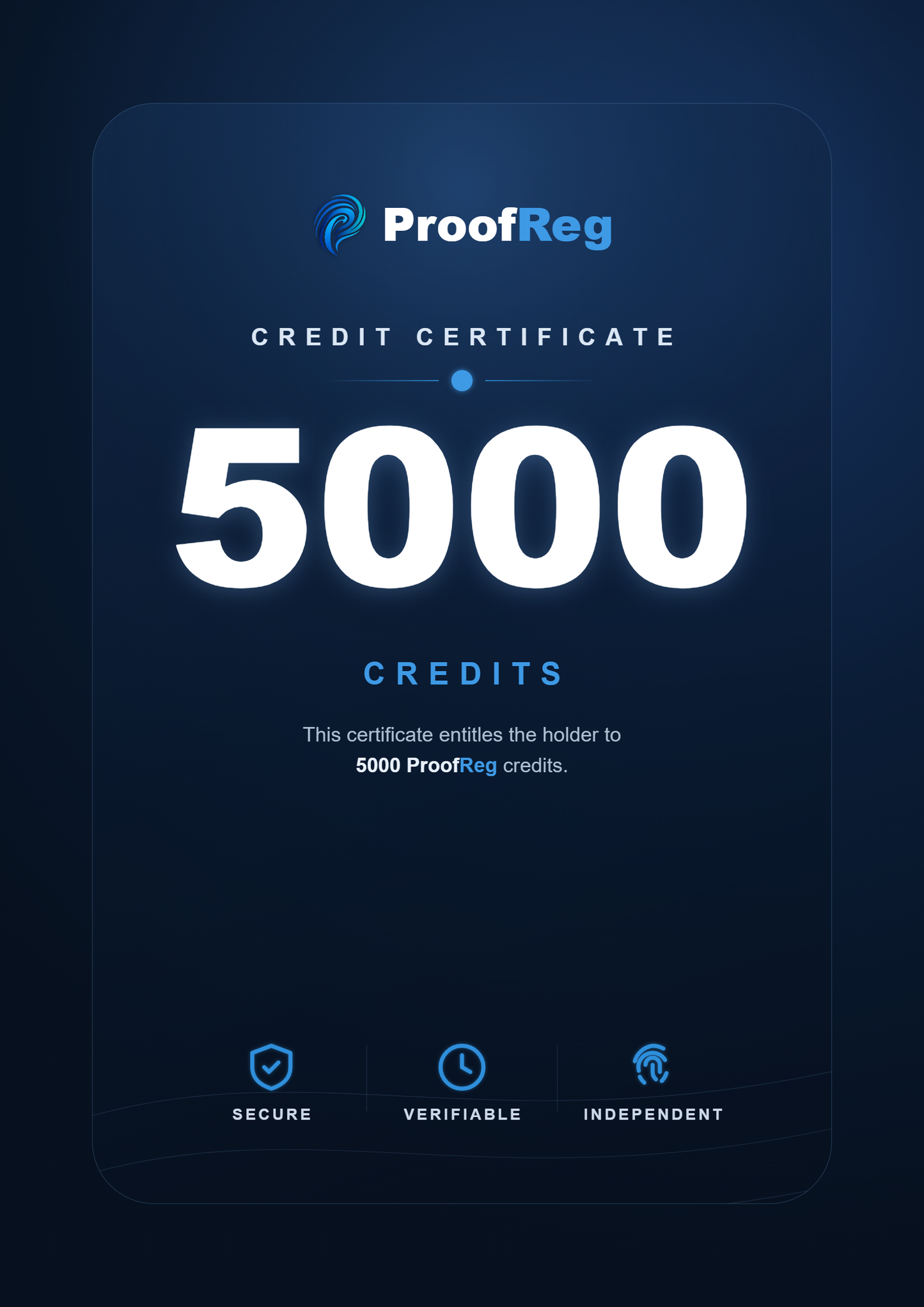 5000 kredytów rejestracyjnych ProofReg