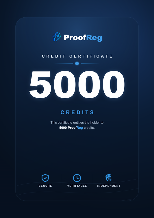 5000 kredytów rejestracyjnych ProofReg
